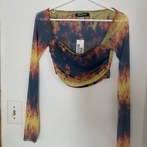 Urban Outfitters Flames Crop Set